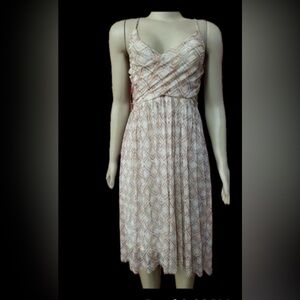 Free People Sun Dress Light Peachy, Cream & White Sleeveless Size Large